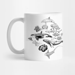 Marine Life in Ink Mug